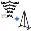 PH Fitness Multi Angle Kabelgreep PRO Set 5 met A-Frame Opbergrek Set di impugnature multi-angolo per cavi con moschettoni inclusi - antiscivolo, ideale per l'allenamento della schiena e la palestra domestica