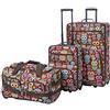Rockland Vara Softside - Set di 3 bagagli verticali, Gufo, 20 inch,22 inch,28 inch, Vara Softside - Set di 3 bagagli verticali