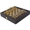 Manopoulos Set Scacchi Staunton In Metallo Oro Argento 27cm Scacchiera & Scatola