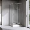 Yellowshop | Box Cabina Doccia Bagno Quadrato, Dimensioni: 100X100 cm, Cristallo 6mm : Puntinato Opaco