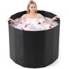 AYES Vasca da bagno pieghevole per adulti, portatile, per terapia dell'acqua fredda, allenamento, immersioni all'aperto, autoportante, per doccia, spa, sauna (nero, 80 x 80 x 65 cm)