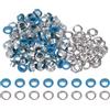 QUARKZMAN 100 Set Kit Occhielli in Metallo 6mm 1/4 Occhiello per Teloni Piccolo con Foro Rondelle per Scrapbooking Scarpe Abbigliamento Pelle Tela, Cielo Blu
