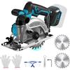 Kistrba Sega circolare a batteria compatibile con batteria Makita da 18 V (senza batteria), mini sega circolare senza spazzole, 6200 giri/min, angolo di taglio regolabile 0-45°, profondità di taglio 0-51 mm