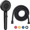 GEFIRE Pommeau de Douche à économie D'eau à 5 Modes mit 1,5M Flexible | Unive Bain Salle Pression Haute multifonctionnel set stop Réglable