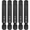 QUARKZMAN 5Pz Punte Cacciavite Piatta Esagonale H6.0 (6mm) con Punta Magnetiche Gambo Esagonale 1/4 Lunga 50mm (2) Inserti per Avvitatore Metrico Acciaio S2 Chiave Bussola, Nero