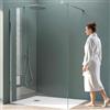 Mai & Mai Box Doccia Walk-In 80x200cm, Vetro Trasparente 10mm, BRAM1 | Parete Doccia, Braccio di Sostegno 70-120cm Vetro di Sicurezza ESG con Rivestimento Nano Bremen02K