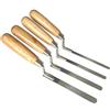 TRADE 4 YOU LTD Set di 4 cazzuole a punta in acciaio inox - Strumenti piatti rigidi in dimensioni 8 mm, 10 mm, 12 mm e 14 mm con manico in legno - Strumenti durevoli per muratura, stuccatura e muratura (4SFTC)