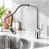 VirtuGro Rubinetto Lavello Cucina Miscelatore Cucina con Doccetta Estraibile 80cm In Ottone Rubinetti Cucina con 2 Getto e Girevole a 360° Maniglia Singola Monocomando per acqua calda e fredda Cromato