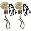 TopHomer Confezione da 2 interruttori a catena di ricambio ZE-109 per ventilatore da soffitto, doppio cavo, velocità di accensione e spegnimento per ventilatore della lampada, bronzo