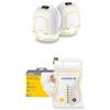 Medela Melody InBra Tiralatte Elettrico Doppio Indossabile + Sacche Easy Pour per Latte Materno, 100 pezzi
