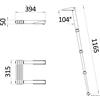 OSCULATI Scaletta inox telescopica nera 4 gradini teak