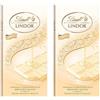 Lindt LINDOR Tavoletta di Cioccolato Bianco con Ripieno al Cioccolato Bianco, formato 100g (Confezione da 2)