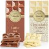 Venchi Set di 2 Tavolette Venchi, Tavoletta di Cioccolato al Latte 100g & Tavoletta di Cioccolato Bianco 100g, Senza Glutine