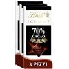 Lindt Excellence Tavoletta di Cioccolato Fondente 70% Cacao, 100g (Confezione da 3)
