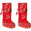 Lindt LINDOR Calza Befana, praline LINDOR assortite in calza natalizia, Formato 200g (Confezione da 2)