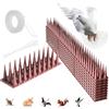 Hillylolly Barriere per Piccioni Plastica, Hillylolly Dissuasori per Uccelli 4.3 M, 10 Pcs Spuntoni Anti Uccelli, Punte, Dissuasori per Gatti, Scaccia Piccioni per BalconeTerrazza Finestra (10, Marrone)