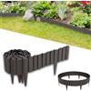 MAYTIIMO Bordo per aiuole, bordo per aiuole resistente alla corrosione, bordo per prato in plastica PP, palizzata da giardino, ideale per suddividere cortile e orto, marrone, 2,3 m (4 pezzi)