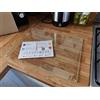 Kitchenville Tagliere da Cucina in Vetro Temperato 40×30 cm - Infrangibile, Antigraffio, Antiscivolo & Resistente al Calore - Design Trasparente