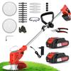 OUTIGO Taglia Erba da Giardino Elettrico, Tagliaerba Elettrico a Batteria da 800 W con 4 Tipi di Lame, manico regolabile da 71cm a 106 cm