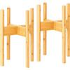 Rubberneck Set di 2 Supporti in bambù per Piante - Portavasi Regolabili - per Esterni e Interni - Beige