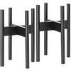 Rubberneck Set di 2 Supporti in bambù per Piante - Portavasi Regolabili - per Esterni e Interni - Nero
