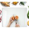 Kitchenville Tagliere da Cucina in Vetro Temperato 50×40 cm - Infrangibile, Antigraffio, Antiscivolo & Resistente al Calore - Design Trasparente