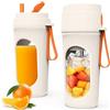 WGIDSKKI Frullatore Portatile 450ml per Smoothie, Mini Frullatore Potente con 12 Lame in Acciaio Inox, Coperchio Antigoccia e Ricaricabile via Type-C, Ideale per Viaggi, Senza BPA - Arancione