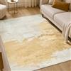 TOPICK Tappeto Salotto 140x200cm Beige Vintage Moderno | antiscivolo, lavabile, pelo corto, morbido, grande, facile da mantenere, adatto per camera da letto, sala, cucina e ufficio