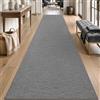 DEXI Passatoia per Corridoio 80 x 250 cm, Antiscivolo, Grigio | Poliestere, base in gomma, assorbente, corridoio, cucina, lavanderia, ingresso