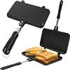 Yuragim Sandwich maker da campeggio, tostapane double face, nero