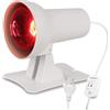PORFOYO Lampada a luce rossa, lampada a infrarossi, 3 livelli di timer e temperatura regolabile, 150 Watt, bianco