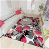 Mazovia Tappeto Soggiorno 140x200cm Rosso Antracite Vegetale Morbido | Tappeto per Camera da Letto Ufficio Sala da Pranzo Ingresso Facile da Pulire Resistente Ai Detergenti Pelo Corto Sintetico