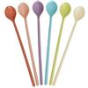ReWu RICE Latte Set di 6 cucchiai colorati lunghi in melamina, 19 cm, ideali per latte macchiato, caffè freddo, dessert e yogurt, leggeri e robusti, per attività all'aria aperta, campeggio, max. 70 °C