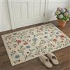 BEIMO Tappeto Vintage Fiori 60x90 cm Petali Rossi Blu Camera Lavabile | Tappeto vintage con fiori rossi e blu su fondo crema, pelo corto, antiscivolo, lavabile, perfetto per ogni stanza.