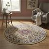 SaRani Tappeto Stile Orientale in Viscosa con Frange, Pelo Corto, Sottile, Morbido e Lucido, Lavabile in Lavatrice, per Salotto Camera Ingresso e Corridoio (Oro, Cerchio 80x80 cm)