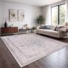 TT Home Tappeto Boho Vintage Soggiorno Pelo Corto Design Retro Antiscivolo Facile Manutenzione Moderno Sala Da Pranzo Ingresso Lavabile, Colore:Beige 5, Dimensione:240x340 cm