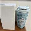 Starbucks Bicchiere Starbucks in acciaio inox blu naturale 473 ml 16 once nuovo con...