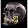 Figura Decorativa Teschio Nero Con Rosa "Black Rose" From Dead