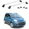 OMAC Barre Portatutto Trasversali TÜV geprüft per FIAT Panda III 2012-2026 - Bloccabile (4 Schlösser) - Max 100 kg - Robuste Befestigung Argento