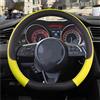 DZSHONGXINSM Copri Volante Per Suzuki Per Swift 2017-2021 D Shape Coprivolante Auto In Microfibra Pelle + Accessori In Fibra Carbonio Custodia Volante Auto(Giallo)