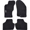 Rebeca Shop® Tappetini Auto Compatibili Per 147 In Moquette Nera Con Logo Ricamato Battitacco e Clip Di Fissaggio