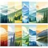 MAYJOYDIY 24pcs 12 stili panno microfibra occhiali paesaggio forestale | 16x16cm Panno Di Pulizia Per Occhiali Montagna Tramonto Fiume, Per Obiettivo Foto Schermo Del Telefono Cellulare