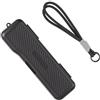 ECMQS Custodia rigida per fotocamera con cinturino da polso, colore nero | Interno sagomato per fotocamera, slot separato per filtro obiettivo, fodera morbida, custodia chiusa