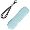 ECMQS Custodia rigida per fotocamera con cinturino da polso, colore blu | Interno sagomato per fotocamera, slot separato per filtro obiettivo, fodera morbida, custodia chiusa