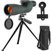 SWTGTEM Cannocchiale, 25-75x60 Cannocchiale con Treppiedi, ED FMC Ottica Bak4 Prisma IPX7 Impermeabile Telescopio Spotting Scope con Smartphone Adapter per Tiro a Segno, Birdwatching, Caccia