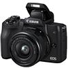Canon Italia EOS M50 + EF-M Fotocamera Mirrorless, Nero, Lunghezza Focale 15-45 mm