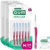 GUM TRAV-LER Scovolini interdentali | manico flessibile | pulizia profonda tra i denti e rimozione della placca | 1.4 mm, ISO 4 | Taglia M | Confezione 3x6 (+ 1 campione omaggio)