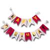 Fackelmann Ghirlanda Happy Birthday - Decorazione in carta colorata con scritta metallica riflettente per feste di compleanno, 23 x 11,5 cm, riutilizzabile