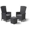 Keter Allibert Vermont & Luzon, 3 Pezzi Set per Balcone, Grafite/Grigio Freddo (Cuscino in Cotone polabile).