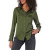 Amazon Essentials Donna Camicia in Raso con Abbottonatura Frontale, vestibilità Classica (Disponibile in Taglie Forti)